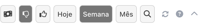 Controles do painel Receitas e despesas por categoria na interface real.