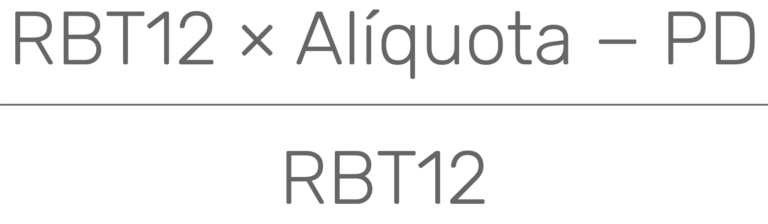 Formula para cálculo do Simples Nacional
